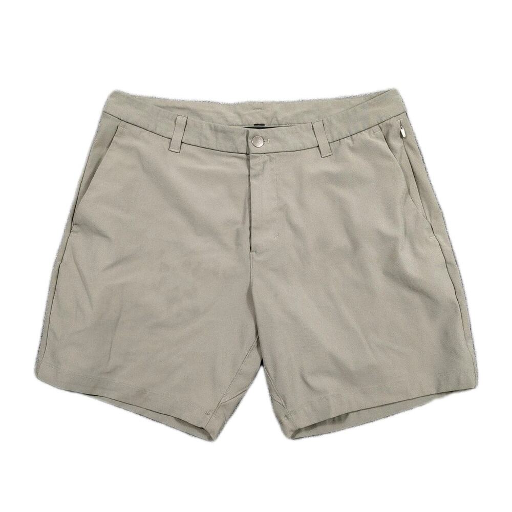 Lululemon ABC Classic Fit Shorts Mens 34 X 7 Green Warpstreme LM7AJXS *Flaws*